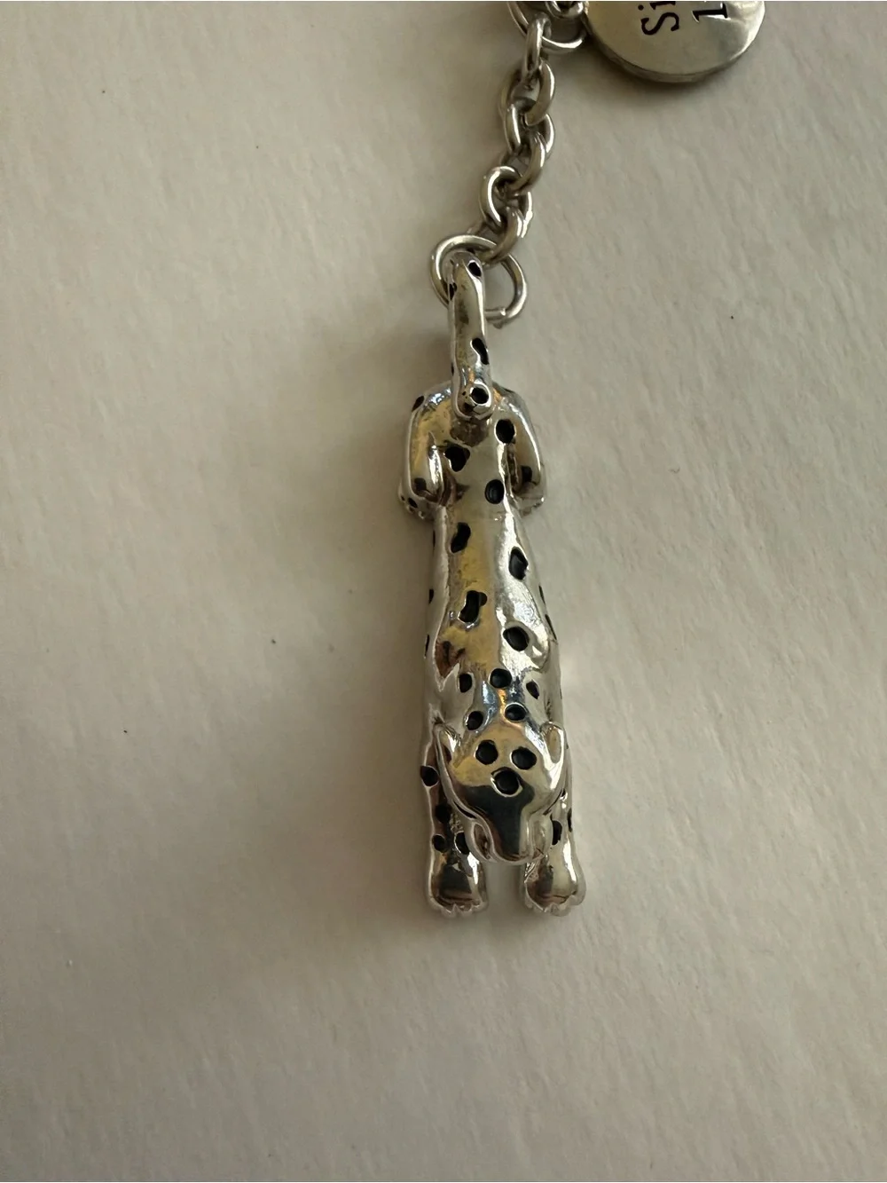 EFFY Since 1979 Silver Tone Leopard Panther Crystal Keychain Bag Charm